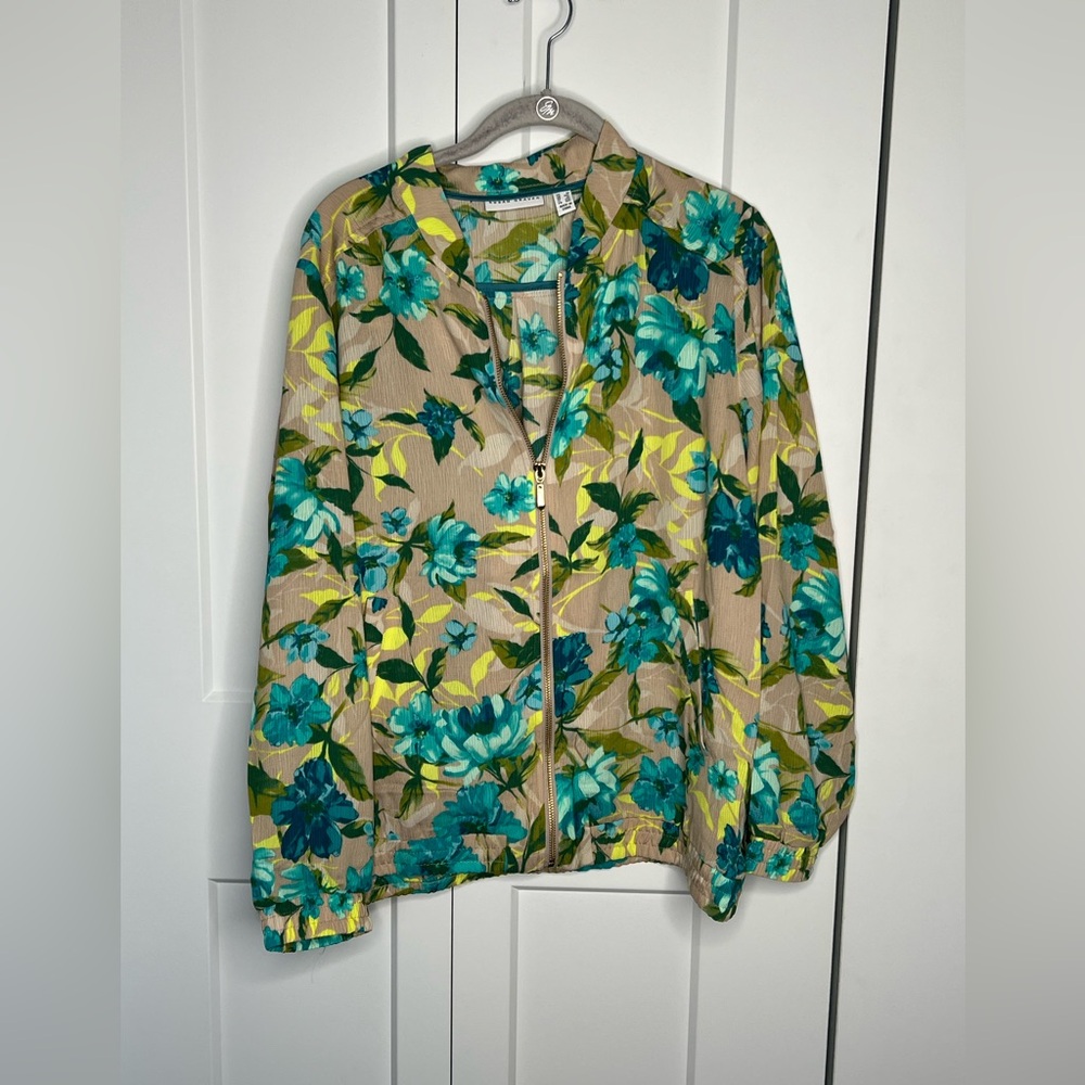 Susan Graver NWT Tropical Lightweight Bomber Jacket Women’s Plus Size 1X